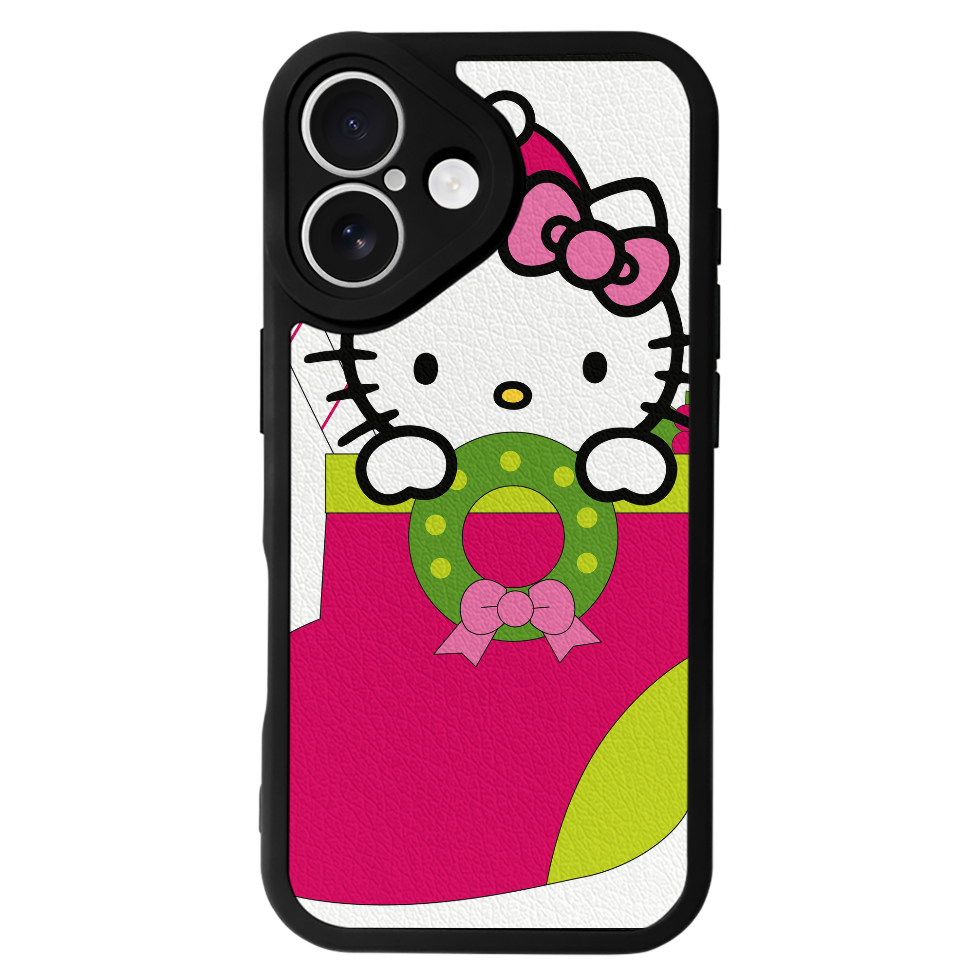 （画像用） Hello Kitty ハローキティ 【iPhone 16シリーズ対応】シリコンスマホケース（レザー調） 材質：シリコン